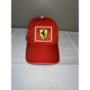 Ferrari Hat Red Cap Logo Patches Fila Mens Large Racing Cars Motor